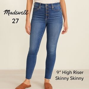 Madewell Women’s 9” High Riser Skinny Skinny Jeans Blue Size 27